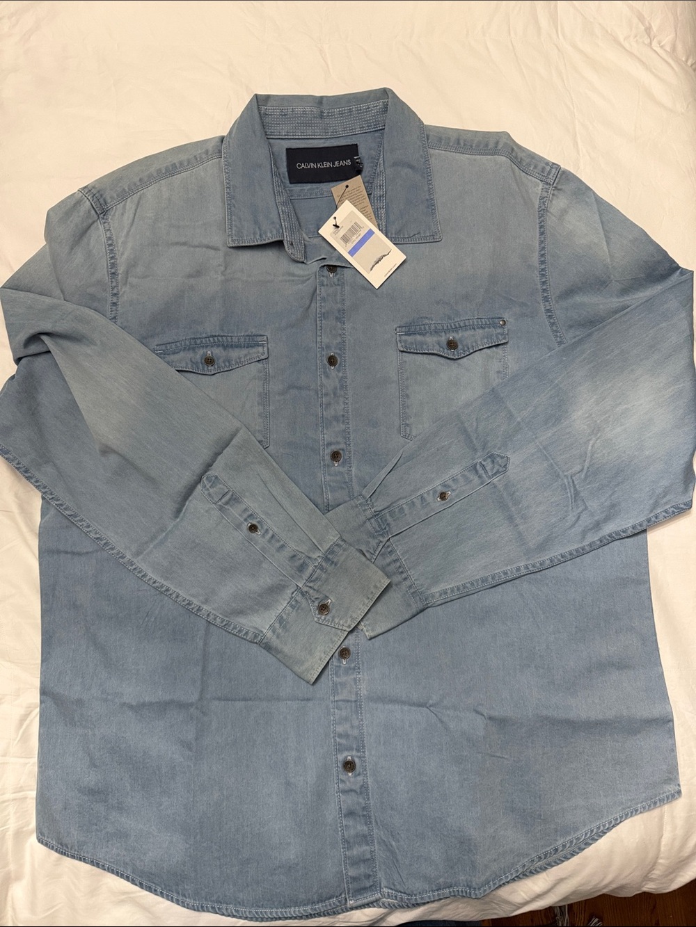 Calvin Klein Jeans Faded Light Blue Denim Shirt